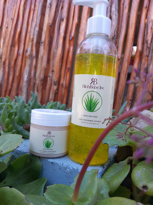 Aloe & Niacinamide Facewash + Aloe & Chamomile Moisturizer