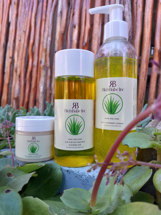 Aloe & Niacinamide Facewash + Aloe & Hyaluronic Acid Toner + Aloe & Chamomile Moisturizer