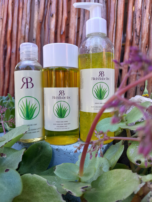 Aloe & Niacinamide Facewash + Aloe & Hyaluronic Acid Toner + Aloe & Jojoba Oil